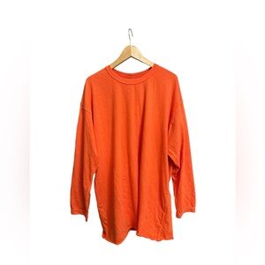 NWT Free People Top Tunic Size L L/S Normcore Basic Oversized Orange